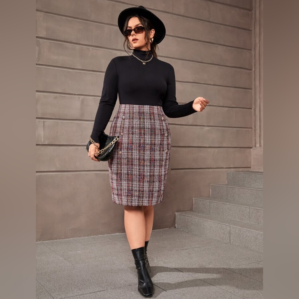 ❤️ FREE with any purchase 🙏🏽 SHEIN 💖⚜️ Tweed High Waist Pencil Skirt - Picture 4 of 17